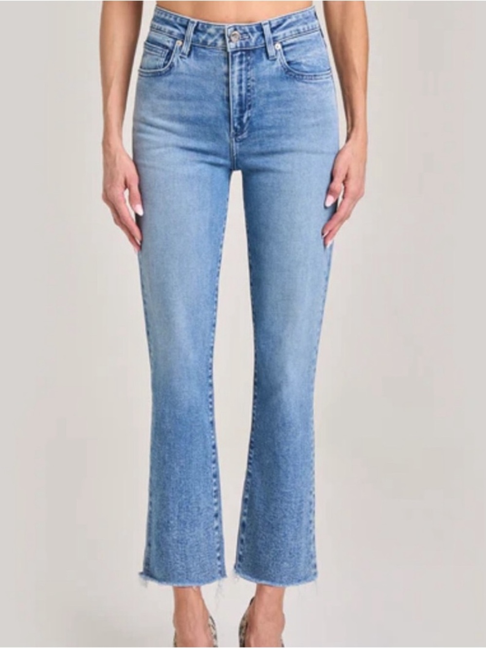 LE JEAN Women's Bella Crop Flare Fray Jeans Size 25